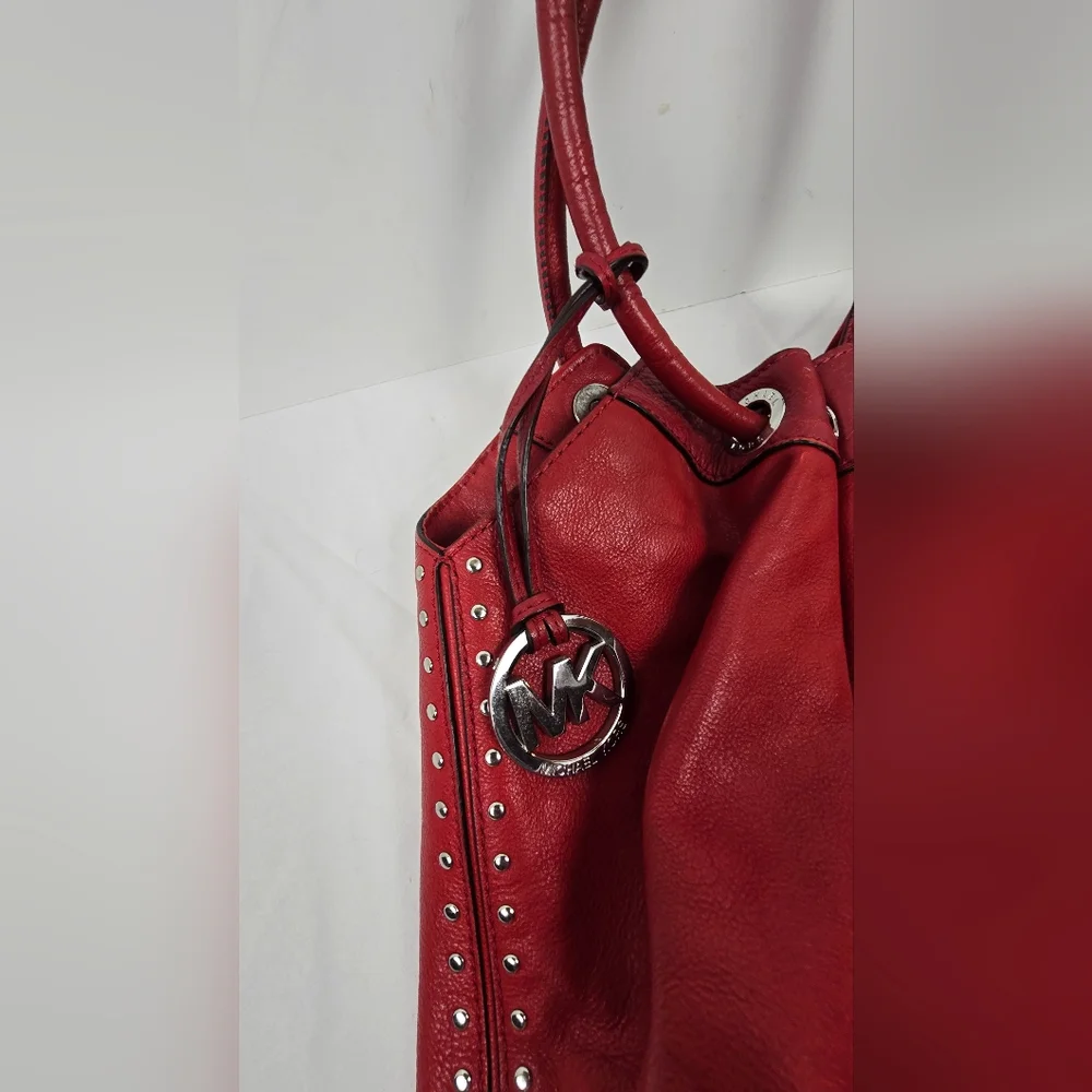 Michael Kors Astor Studded Black Leather X-Large Ring Tote Shoulder Bag EUC! - Picture 5 of 13